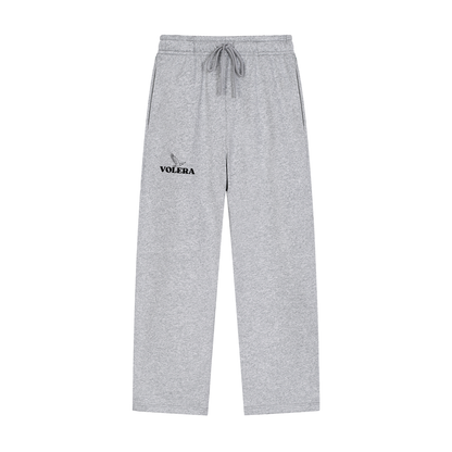 Solid Color Straight-Leg Sweatpants