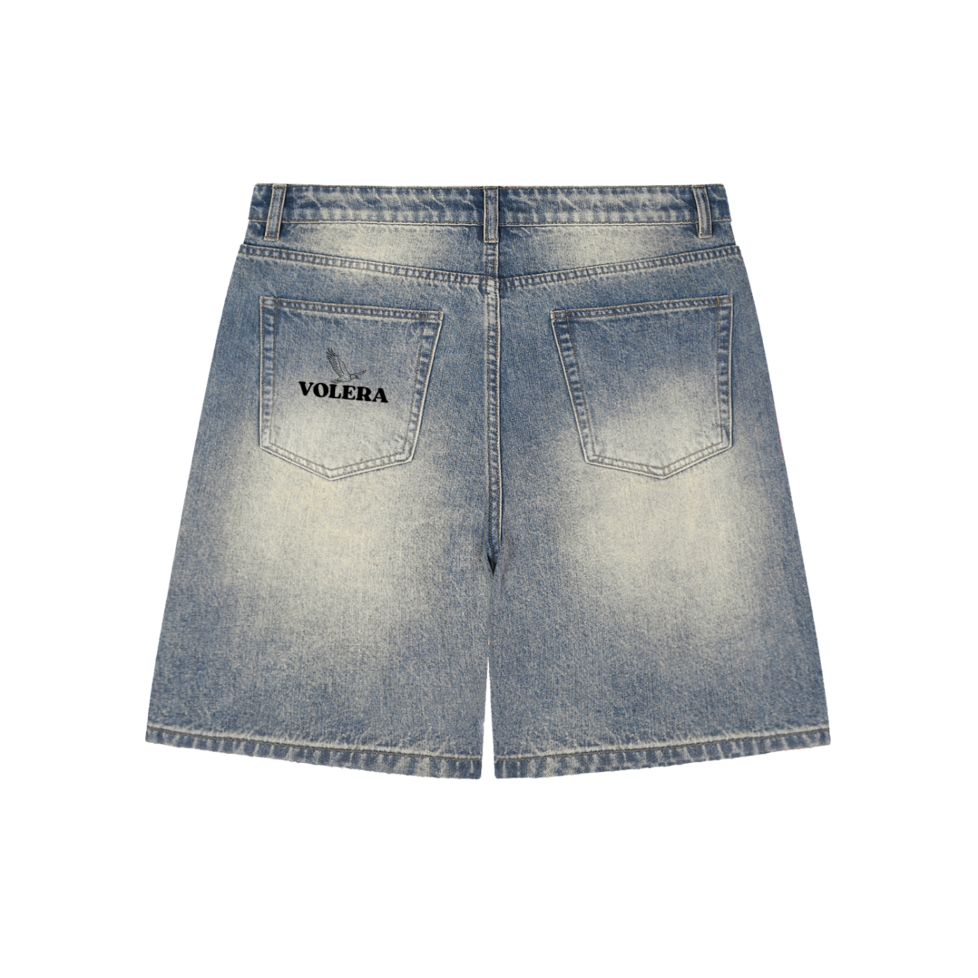 Faded Distressed Baggy Denim Shorts