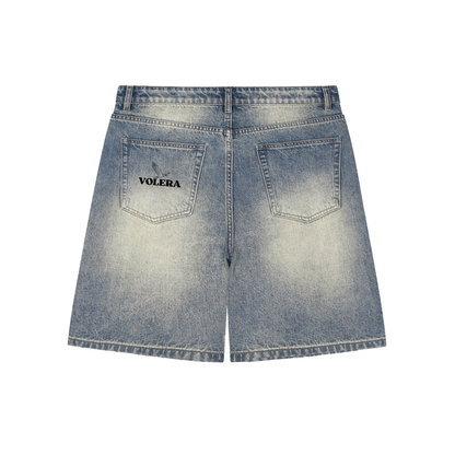 Faded Distressed Baggy Denim Shorts