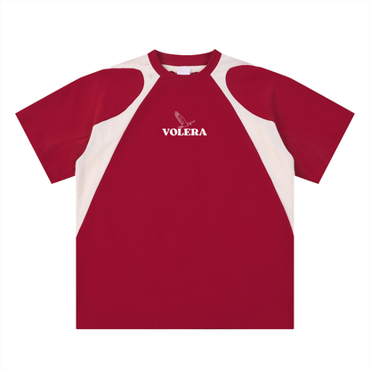 Contrast Panel Cotton T-Shirt
