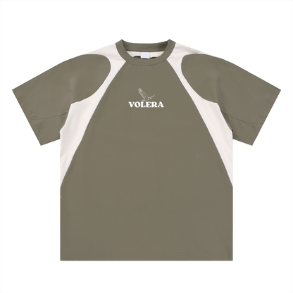 Contrast Panel Cotton T-Shirt