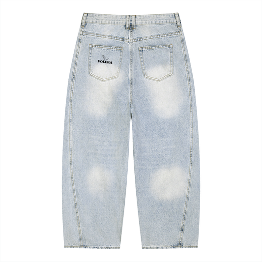 Men's Vintage Wash Sunfade Barrel Leg Jeans