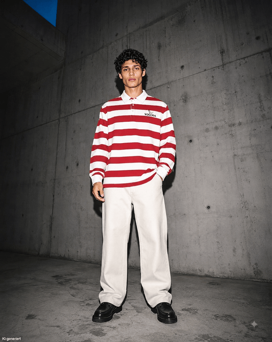 Color Block Stripe Polo Shirt - VOLERA