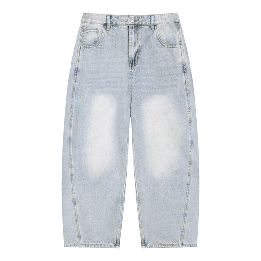 Men's Vintage Wash Sunfade Barrel Leg Jeans - VOLERA